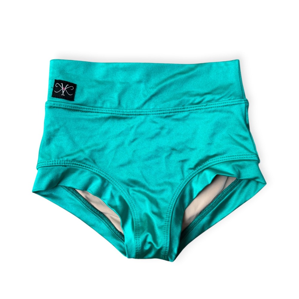 Kandi Kouture Kids Teal High Waisted Dance Briefs Size CL 7/8